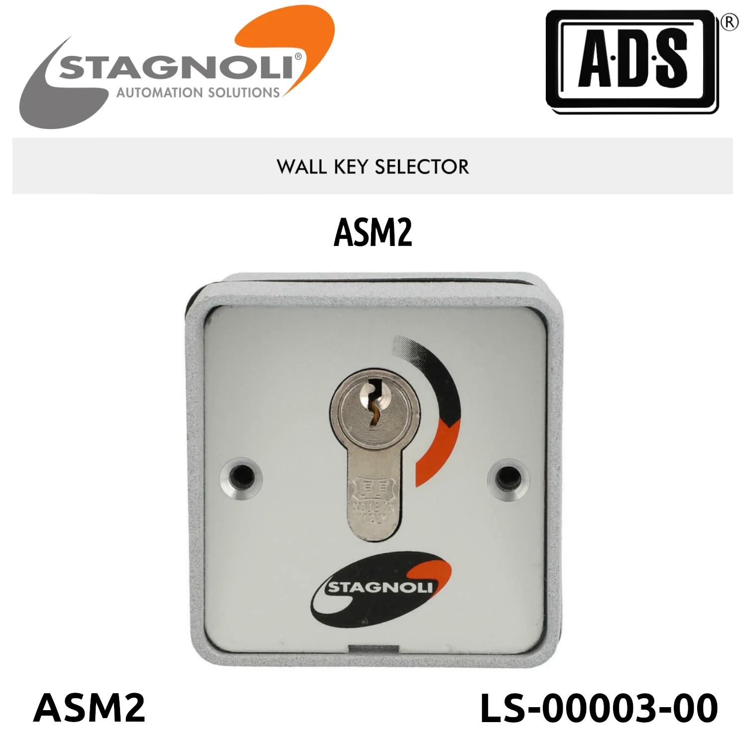 SELECTOR PARA PARED DE ALUMINIO2 MICRO CON LLAVE MARCA STAGNOLI MOD.ASM2